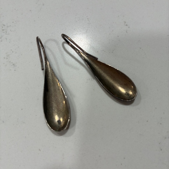 James Avery Retired Hammered Teardrop Sterling Silver .925 Earrings 1.6" Long - Picture 3 of 4